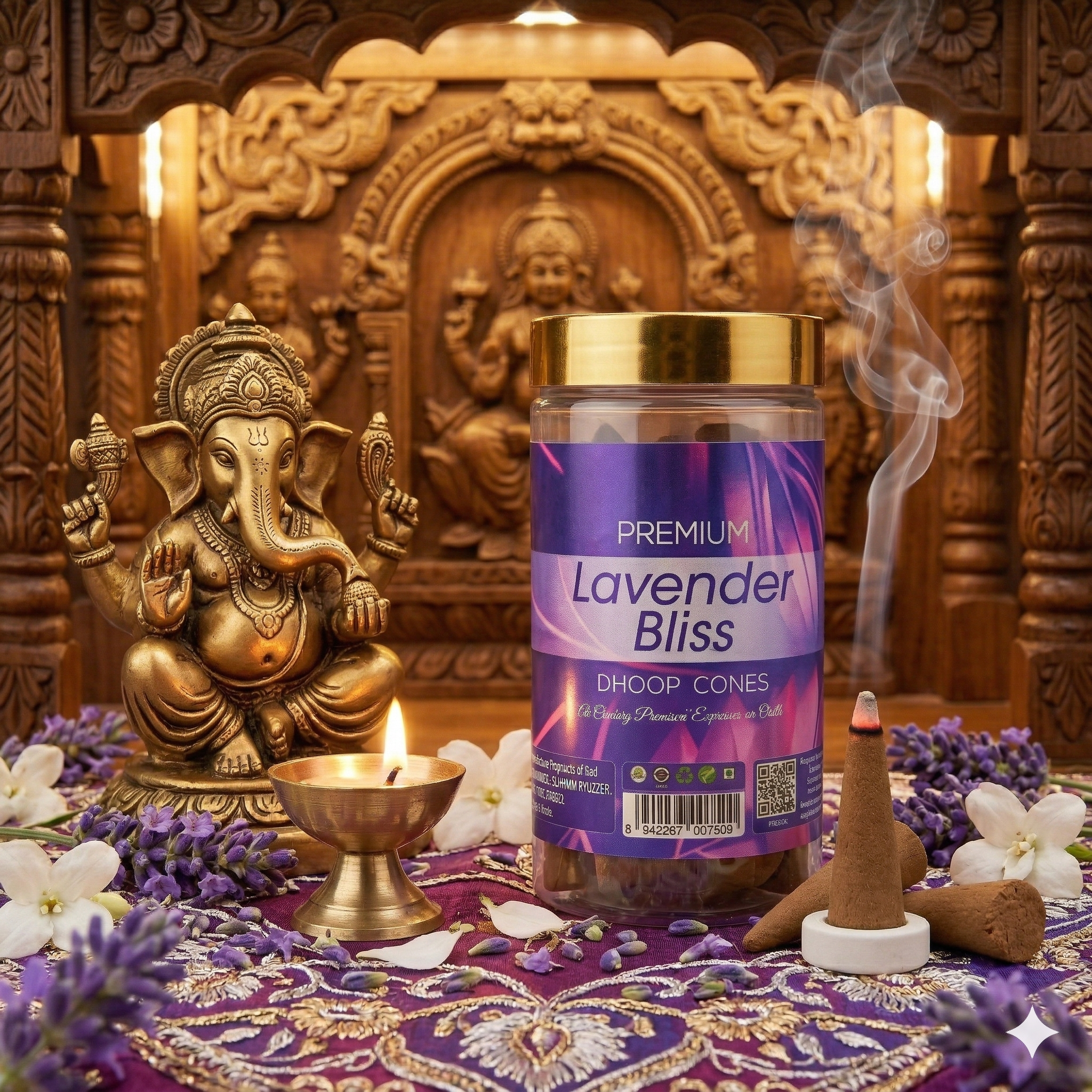 Lavender Bliss Dhoop cones 100g Pack