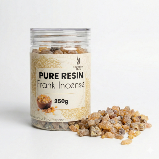 100% Pure Resin | Frank Incense | Premium Temple-Grade Frank Incense for Havan | Pooja & Spiritual Cleansing | Long-Lasting Sacred Aroma | 250g