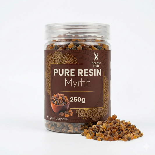 100% Pure Resin | MYRHH | Premium Temple-Grade Myrhh for Havan | Dhoop & Vastu Cleansing | Long-Lasting Sacred Aroma | 250g | INCENSE HUB