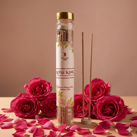 Rose King Premium BAMBOOLESS Incense 100 GM | A Premium Fragrance | Natural Fragrance | Charcoal Free | ECO Friendly