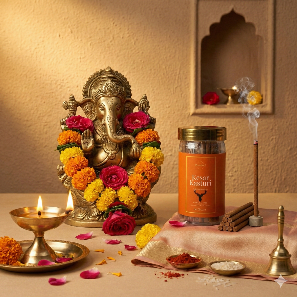 Kesar Kasturi Dhoop Sticks in Jar 80g