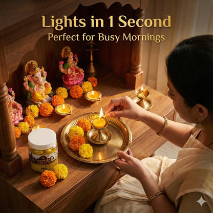 PureJyot Pure Cow Ghee Diya, No Wax, 100 Pcs for daily use