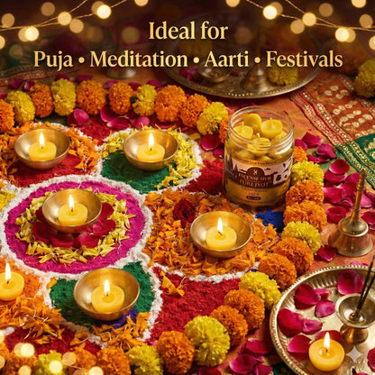 PureJyot Pure Cow Ghee Diya, No Wax, 100 Pcs for daily use