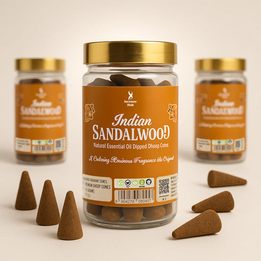 Indian Sandalwood Charcoal free Dhoop Cones 100g Pack