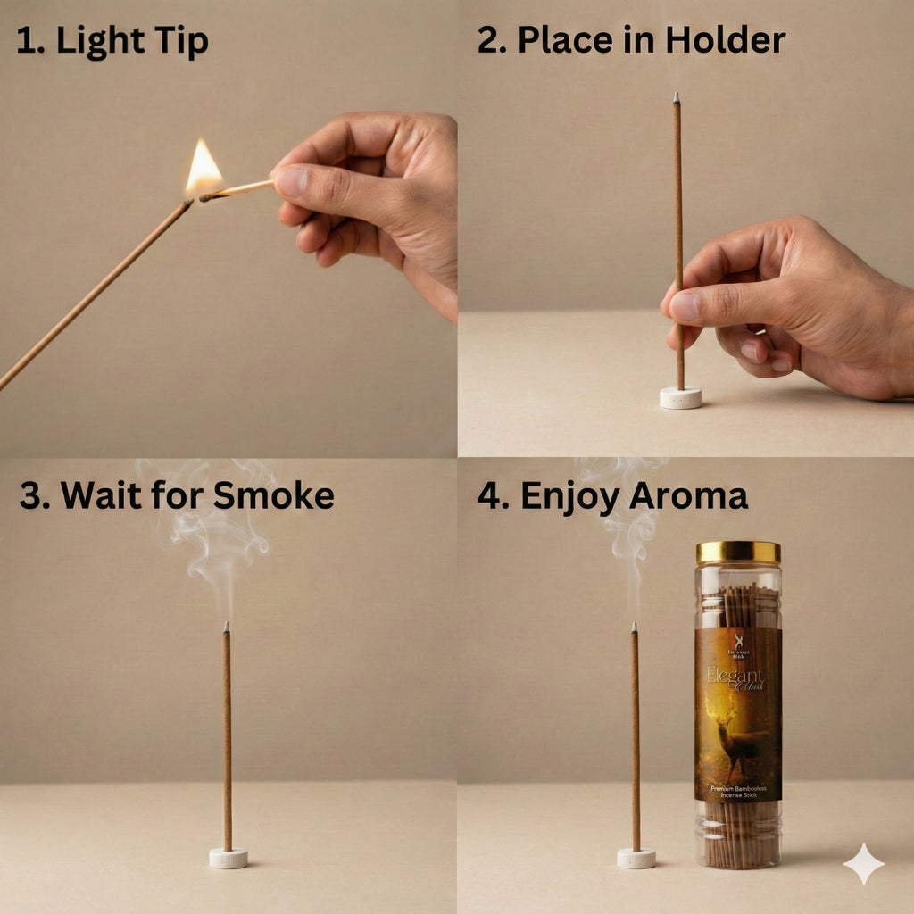 Incense Hub | Elegant Musk Premium BAMBOOLESS Incense | Pack of 250g