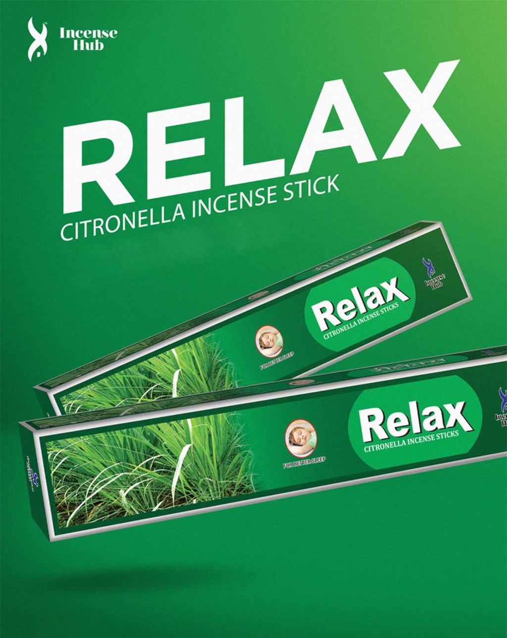 Incense Hub Relax Citronella Incense sticks Pack of 1 (12 Pcs x 10 Sticks)