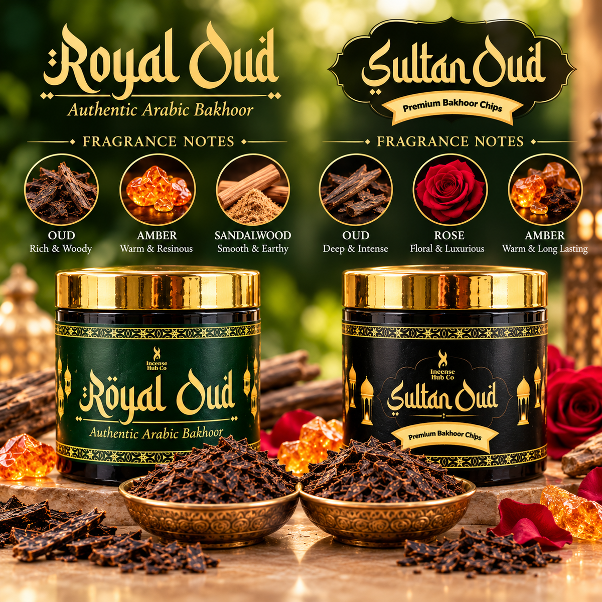Royal Oud & Sultan Oud Premium Bakhoor Combo Pack