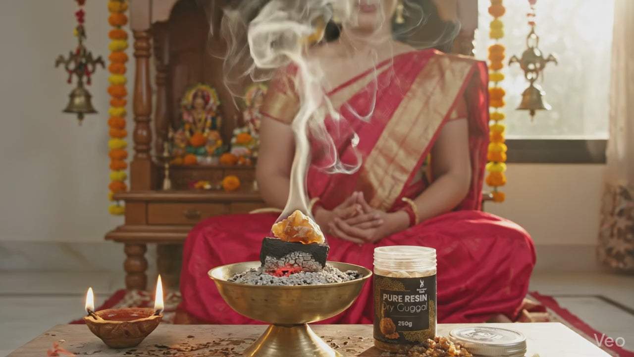 100% Pure Resin | Dry Guggal| Premium Temple-Grade Guggal for Havan | Dhoop & Vastu Cleansing | Long-Lasting Sacred Aroma | 250g | INCENSE HUB